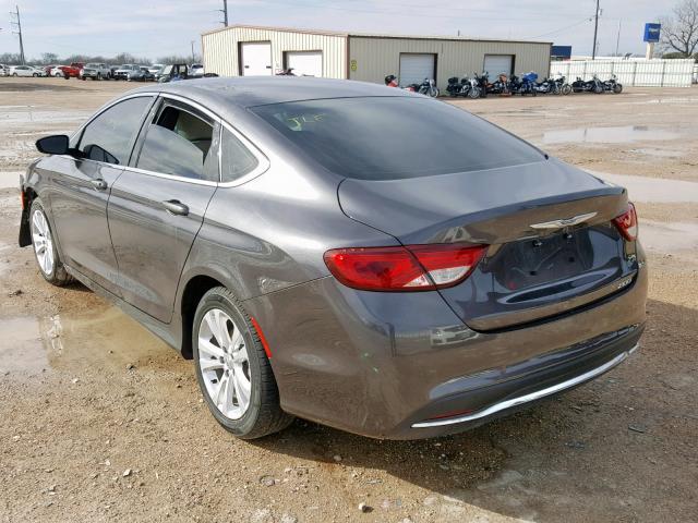 1C3CCCAB2FN685916 - 2015 CHRYSLER 200 LIMITE GRAY photo 3