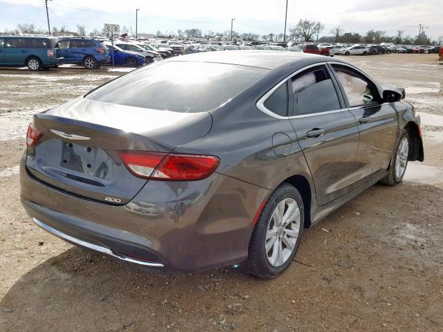 1C3CCCAB2FN685916 - 2015 CHRYSLER 200 LIMITE GRAY photo 4