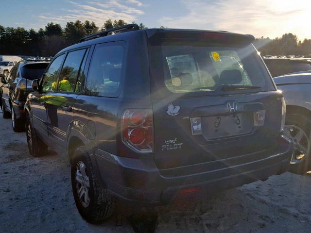 5FNYF28136B022594 - 2006 HONDA PILOT LX GRAY photo 3