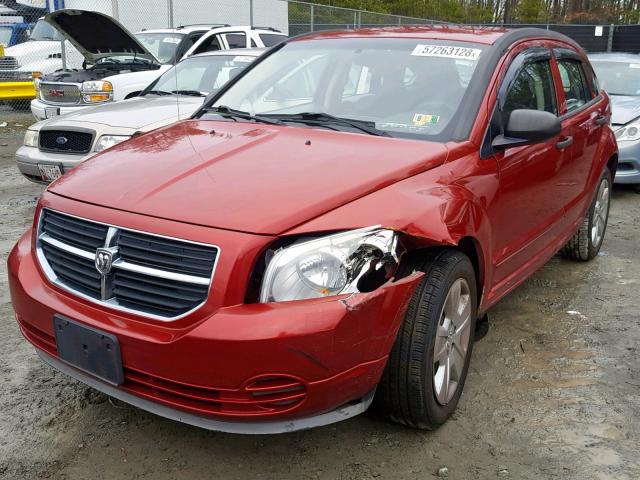 1B3HB48B67D541374 - 2007 DODGE CALIBER SX RED photo 2