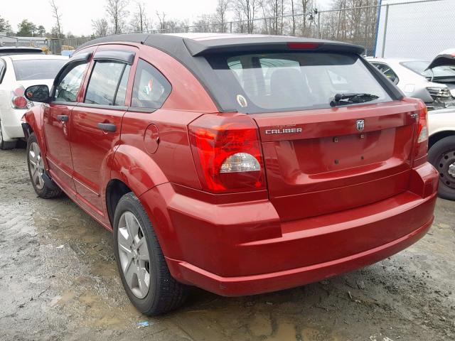 1B3HB48B67D541374 - 2007 DODGE CALIBER SX RED photo 3