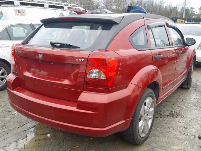 1B3HB48B67D541374 - 2007 DODGE CALIBER SX RED photo 4