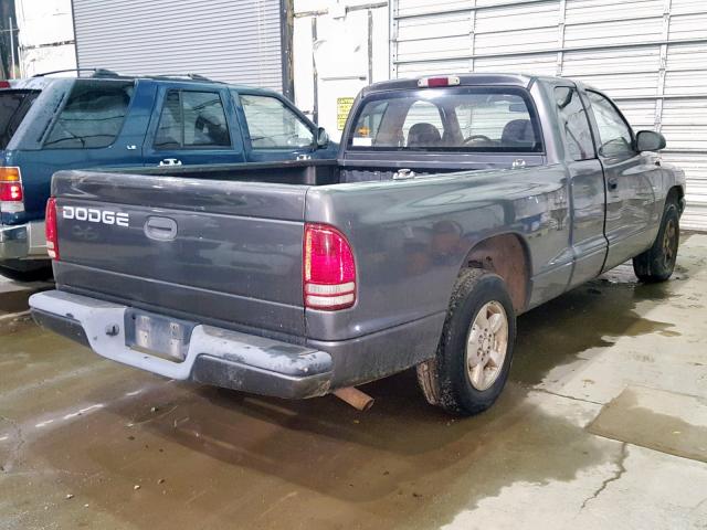 1B7GL32X12S578455 - 2002 DODGE DAKOTA SPO GRAY photo 4