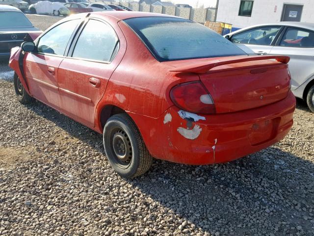 1B3ES46C31D127037 - 2001 DODGE NEON SE RED photo 3