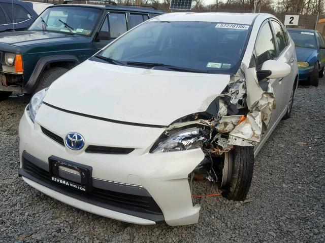 JTDKN3DP0E3052026 - 2014 TOYOTA PRIUS PLUG WHITE photo 2