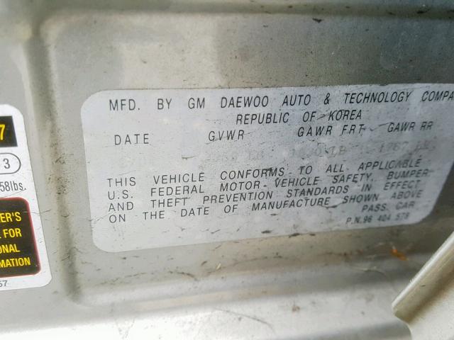 KL1TD52645B378356 - 2005 CHEVROLET AVEO BASE Gümüş foto 10