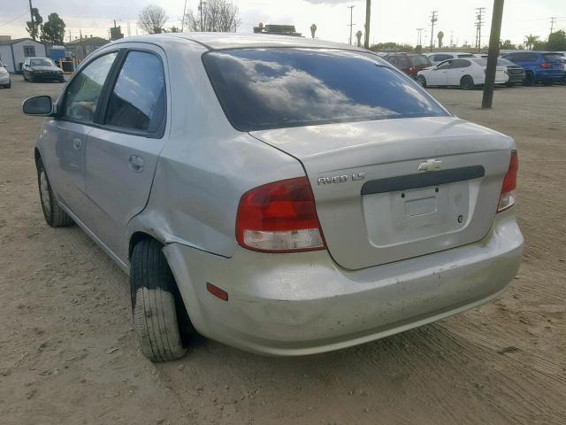 KL1TD52645B378356 - 2005 CHEVROLET AVEO BASE Gümüş foto 3
