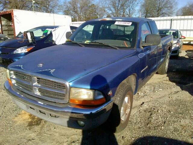 1B7GL23X6VS262126 - 1997 DODGE DAKOTA BLUE photo 2