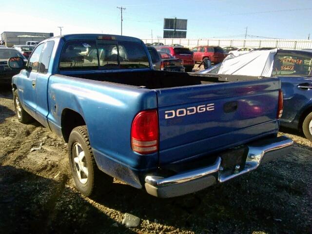 1B7GL23X6VS262126 - 1997 DODGE DAKOTA BLUE photo 3