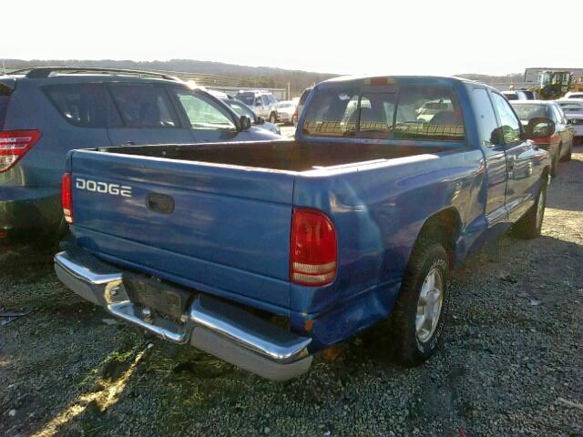 1B7GL23X6VS262126 - 1997 DODGE DAKOTA BLUE photo 4