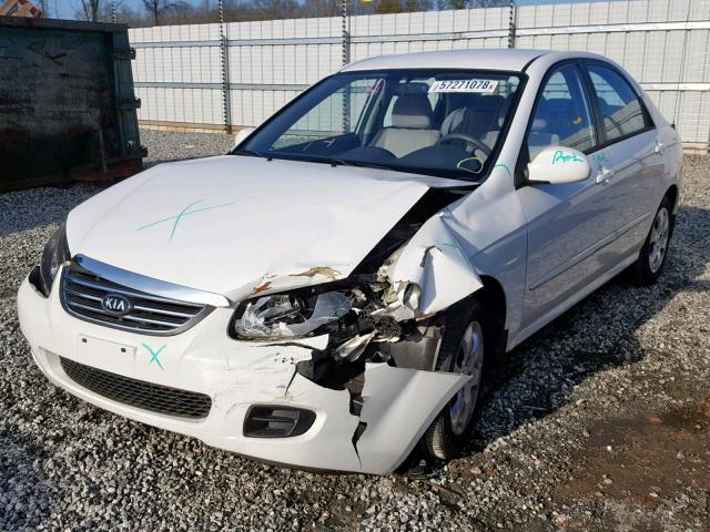 KNAFE221695634505 - 2009 KIA SPECTRA EX WHITE photo 2