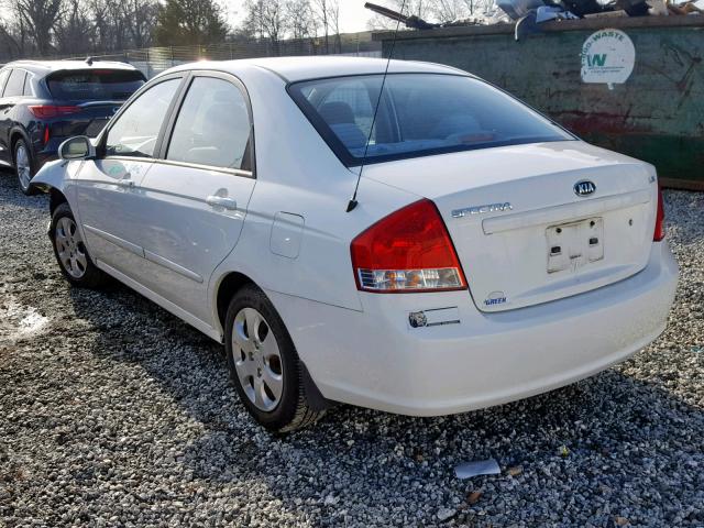 KNAFE221695634505 - 2009 KIA SPECTRA EX WHITE photo 3