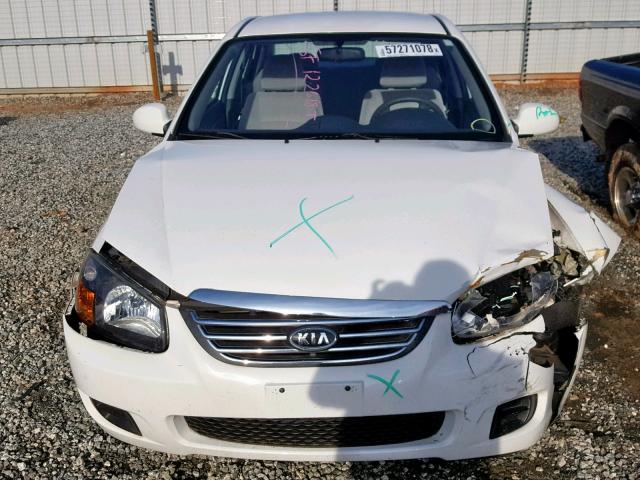 KNAFE221695634505 - 2009 KIA SPECTRA EX WHITE photo 7