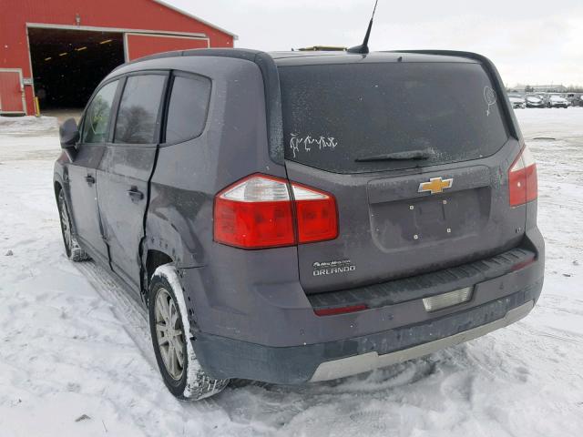 KL77P2EM6CK589157 - 2012 CHEVROLET ORLANDO LT GRAY photo 3