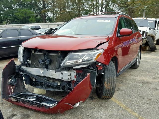 5N1AR2MN6EC627217 - 2014 NISSAN PATHFINDER RED photo 2