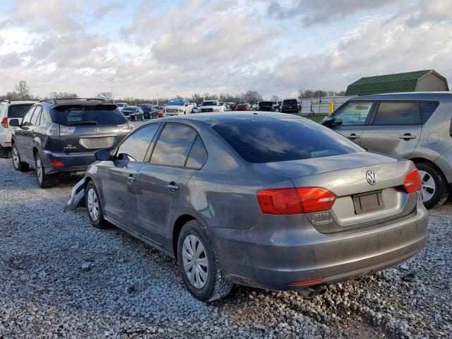3VW1K7AJ5DM350951 - 2013 VOLKSWAGEN JETTA BASE GRAY photo 3