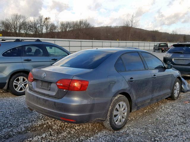 3VW1K7AJ5DM350951 - 2013 VOLKSWAGEN JETTA BASE GRAY photo 4