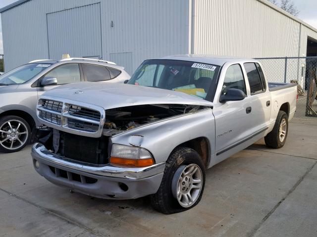 1B7GL2AN31S145129 - 2001 DODGE DAKOTA QUA SILVER photo 2