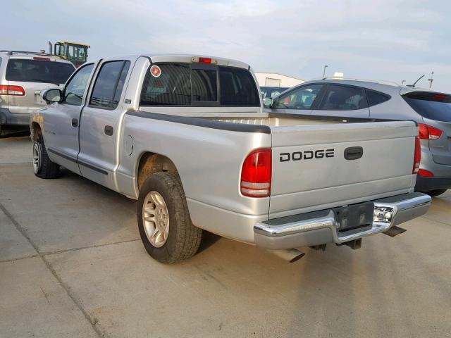 1B7GL2AN31S145129 - 2001 DODGE DAKOTA QUA SILVER photo 3