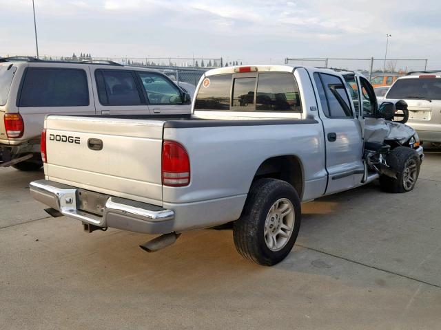 1B7GL2AN31S145129 - 2001 DODGE DAKOTA QUA SILVER photo 4