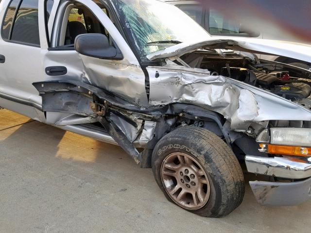 1B7GL2AN31S145129 - 2001 DODGE DAKOTA QUA SILVER photo 9