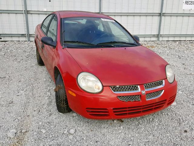 1B3ES26C05D219314 - 2005 DODGE NEON BASE RED photo 1