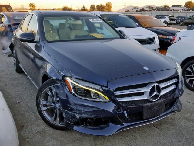 55SWF4HB7GU164118 - 2016 MERCEDES-BENZ C 350E BLUE photo 1