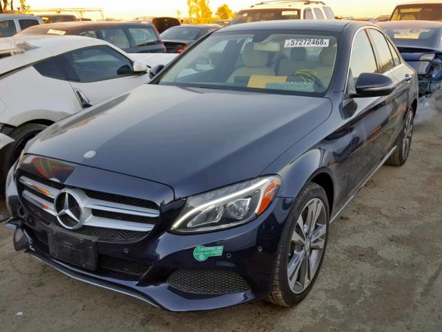 55SWF4HB7GU164118 - 2016 MERCEDES-BENZ C 350E BLUE photo 2