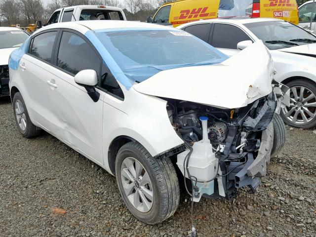 KNADN4A38G6680303 - 2016 KIA RIO EX WHITE photo 1