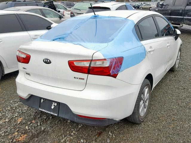 KNADN4A38G6680303 - 2016 KIA RIO EX WHITE photo 4