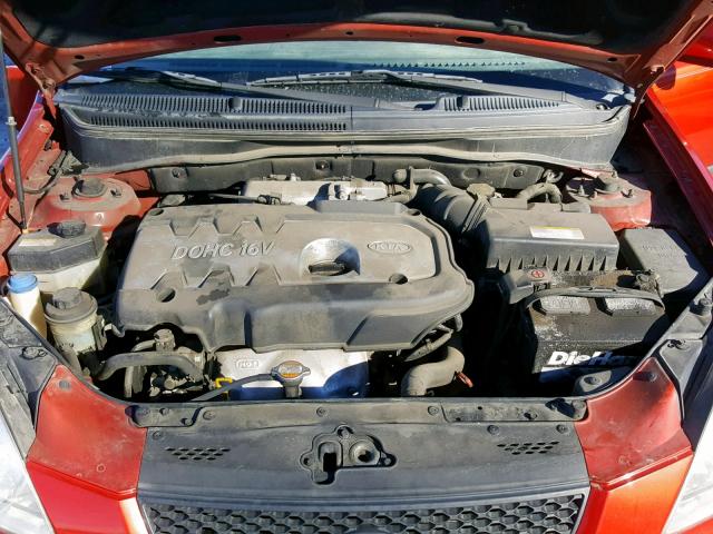 KNADE123766175039 - 2006 KIA RIO RED photo 7