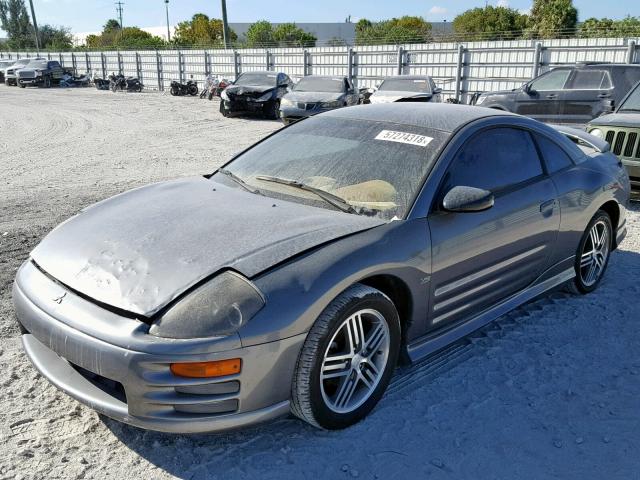 4A3AC34G42E020324 - 2002 MITSUBISHI ECLIPSE RS GRAY photo 2