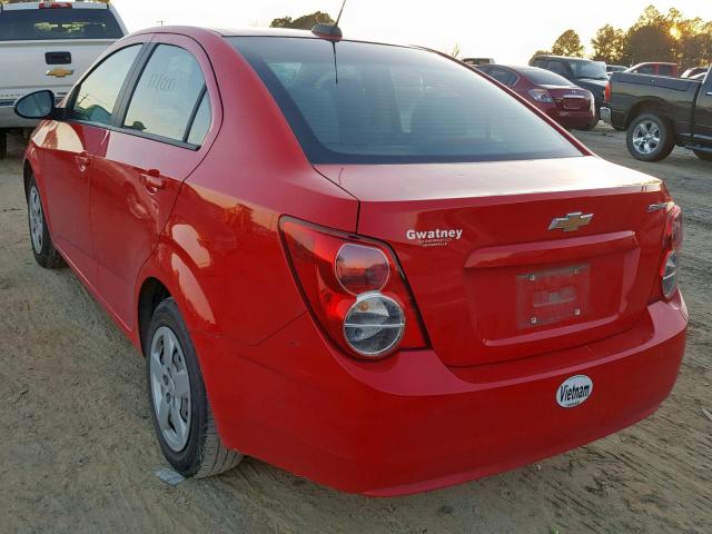 1G1JB5SH6F4128090 - 2015 CHEVROLET SONIC LS RED photo 3