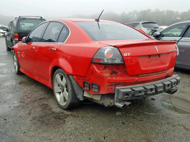 6G2EC57Y89L197900 - 2009 PONTIAC G8 GT RED photo 3