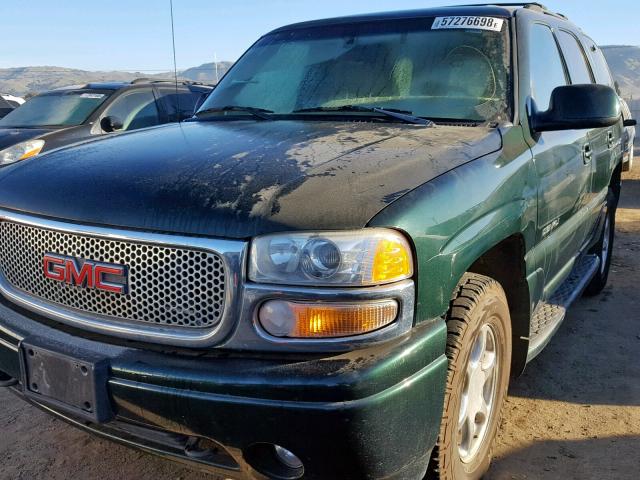 1GKEK63UX1J252355 - 2001 GMC YUKON DENA GREEN photo 2