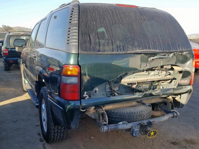 1GKEK63UX1J252355 - 2001 GMC YUKON DENA GREEN photo 3