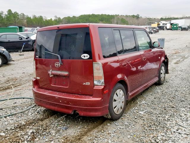 JTLKT324364067067 - 2006 TOYOTA SCION XB Бордовый фото 4