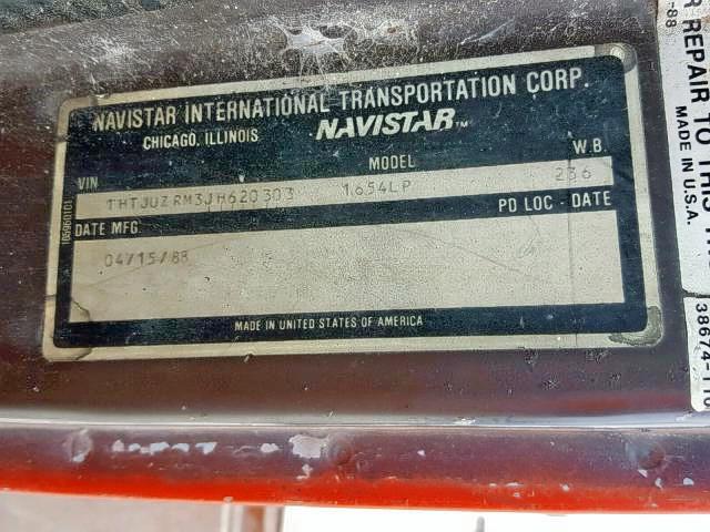 1HTJUZRM3JH620303 - 1988 INTERNATIONAL S-SERIES 1 双色 照片 10