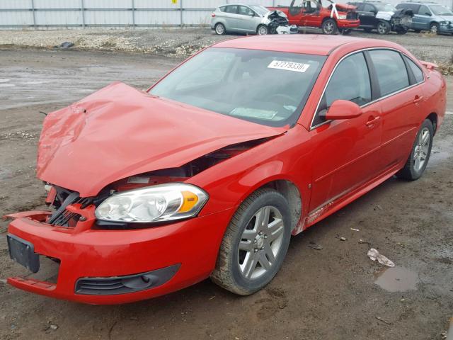 2G1WC57M491209923 - 2009 CHEVROLET IMPALA 2LT RED photo 2