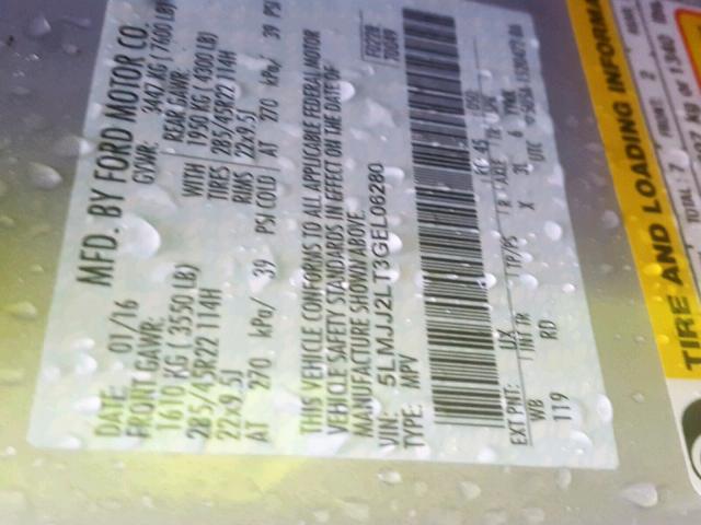 5LMJJ2LT3GEL06280 - 2016 LINCOLN NAVIGATOR Күміс фото 10