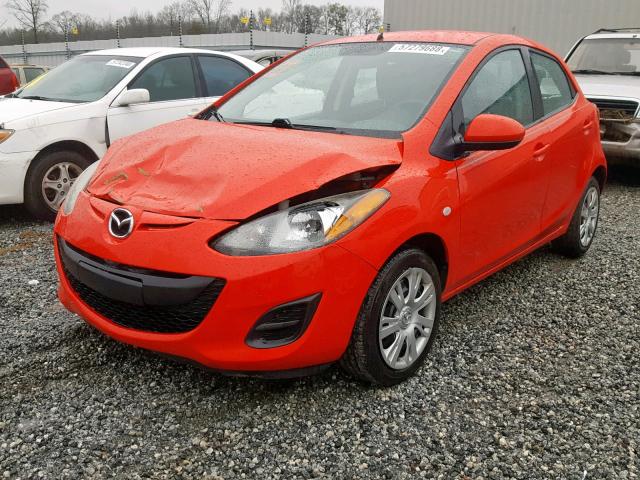 JM1DE1KY6E0173976 - 2014 MAZDA MAZDA2 SPO RED photo 2