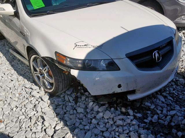 19UUA76537A009646 - 2007 ACURA TL TYPE S WHITE photo 9