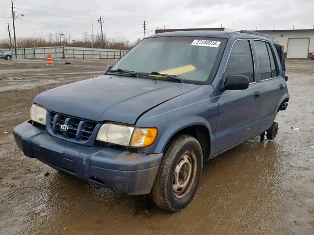 KNDJB723315038390 - 2001 KIA SPORTAGE BLUE photo 2