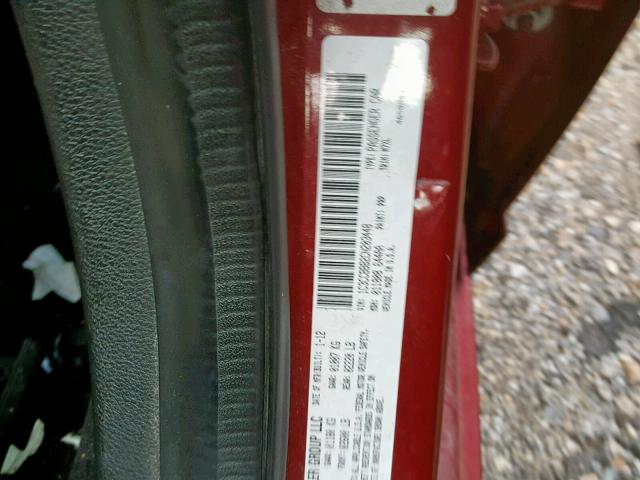 1C3CCBBB2CN203448 - 2012 CHRYSLER 200 TOURIN RED photo 10