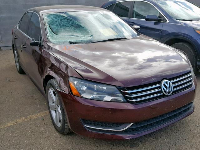 1VWBP7A33CC105296 - 2012 VOLKSWAGEN PASSAT SE BURGUNDY photo 1