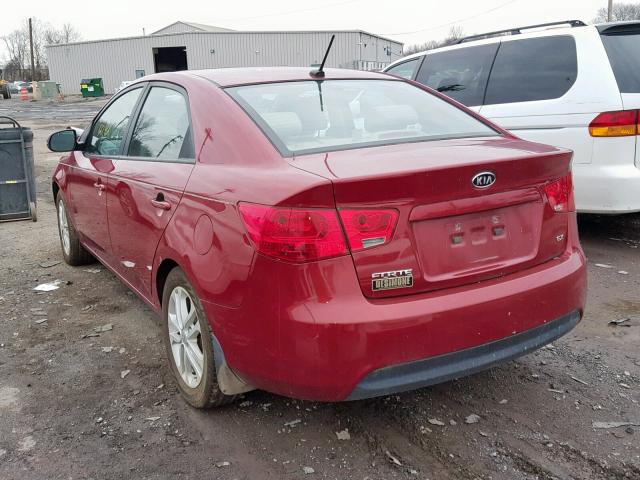 KNAFU4A27B5417639 - 2011 KIA FORTE EX MAROON photo 3