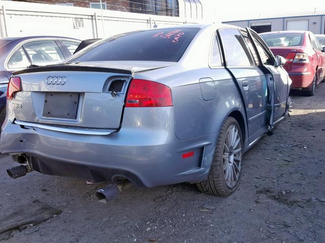 WUAGL78E86A700241 - 2006 AUDI S4 QUATTRO BLUE photo 4