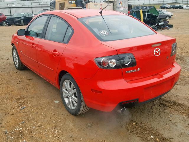 JM1BK323881844238 - 2008 MAZDA 3 S RED photo 3