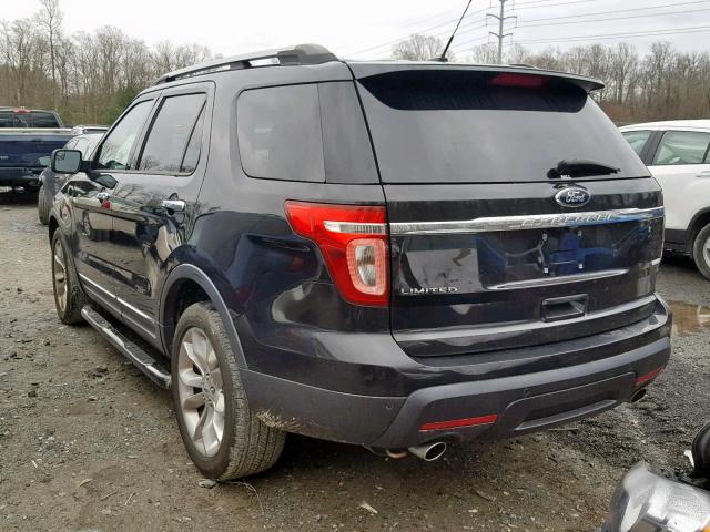 1FM5K8F80DGB37928 - 2013 FORD EXPLORER L BLACK photo 3