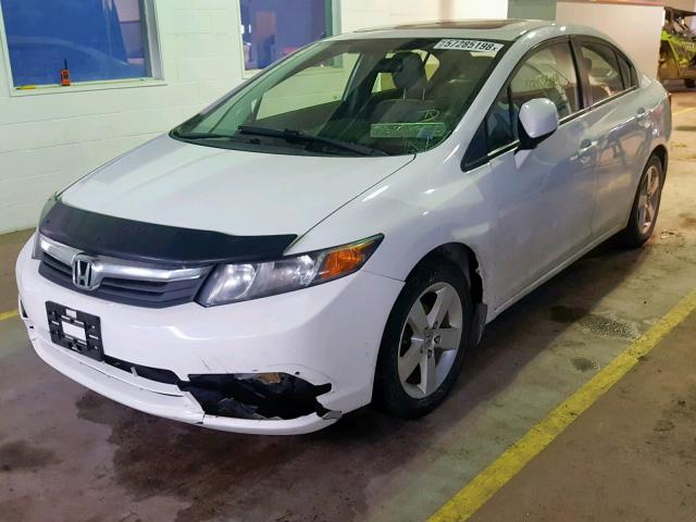 2HGFB2F96CH002035 - 2012 HONDA CIVIC EXL WHITE photo 2